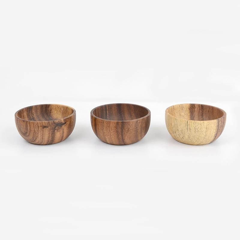 4-Delige Houten Pasta Salade Noodle Kommen Set