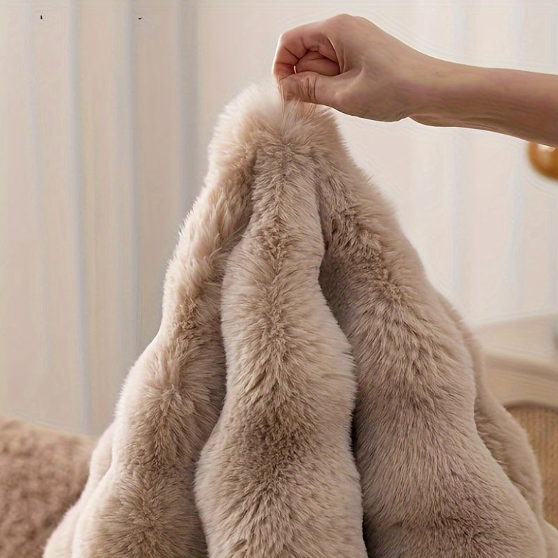 BubbleFleece Ronde Fluffy Tapijt – Zacht, Warm en Decoratief voor Woonkamer, Slaapkamer, en Meer