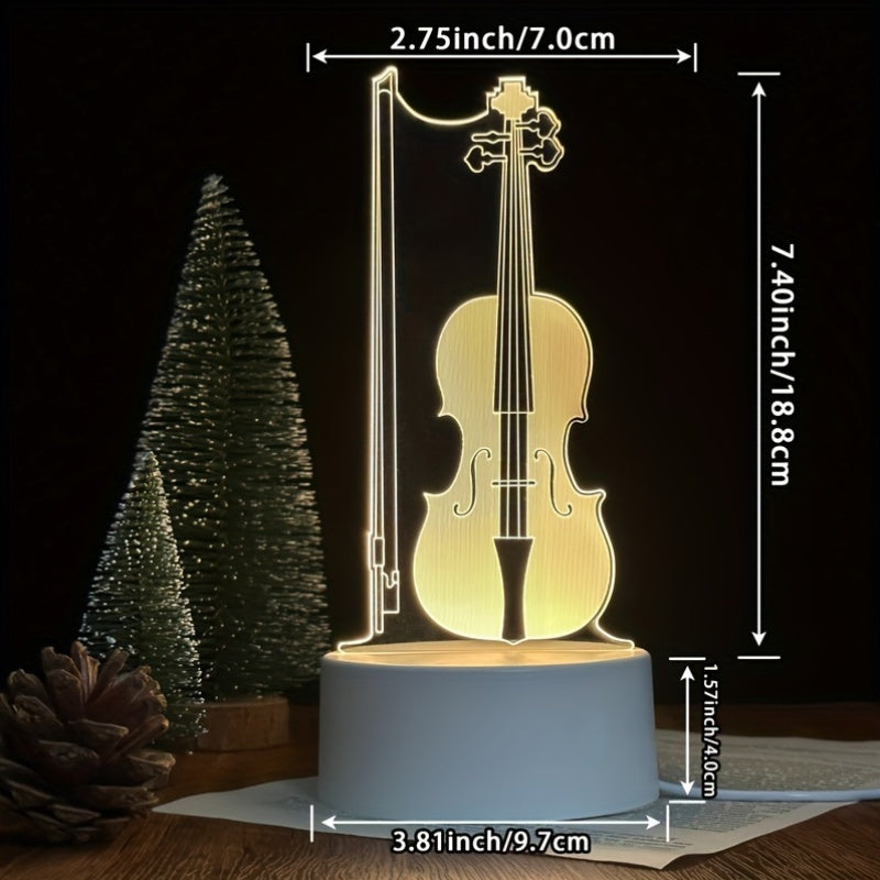 MuziekLamp - 3D Illusie Cello LED Tafellamp