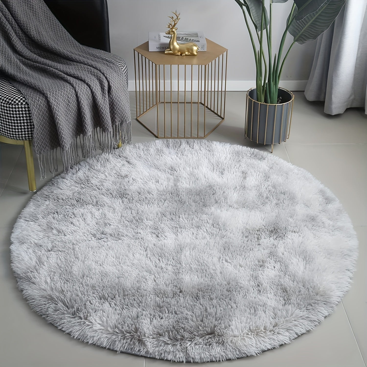 Ultra Soft Plush Rond Vloerkleed – Fluffy, Antislip, Waterdicht