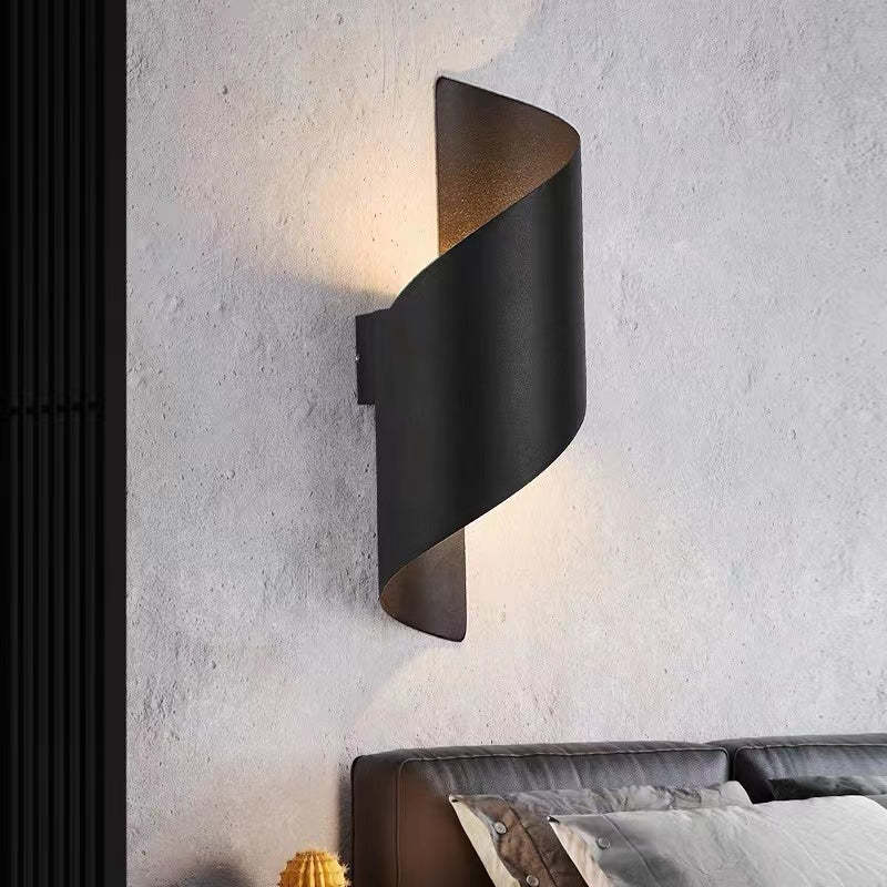 Orr Modern LED Wandlamp, Spiraal, Binnen, Wit/Zwart, Metaal