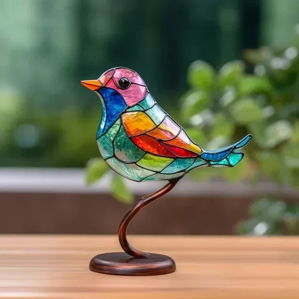 LuxeHome - AvianElegance Vogels in Gekleurd Glas voor een Verfijnd Interieurontwerp