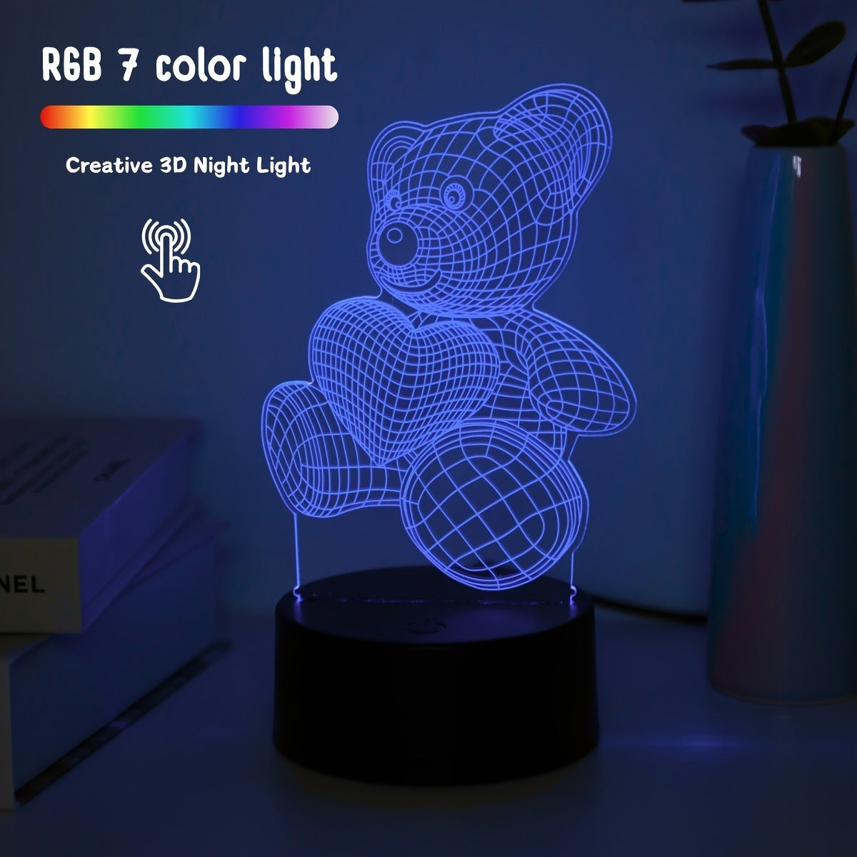 LumiBear - 3D Teddybeer Illusie Nachtlamp met Touch Control