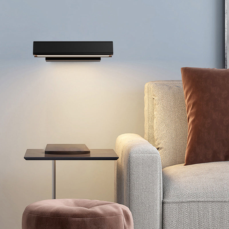 Aqsa Modern LED Wandlamp Binnen Draaibaar Rechthoekig Metaal/Hout Woonkamer