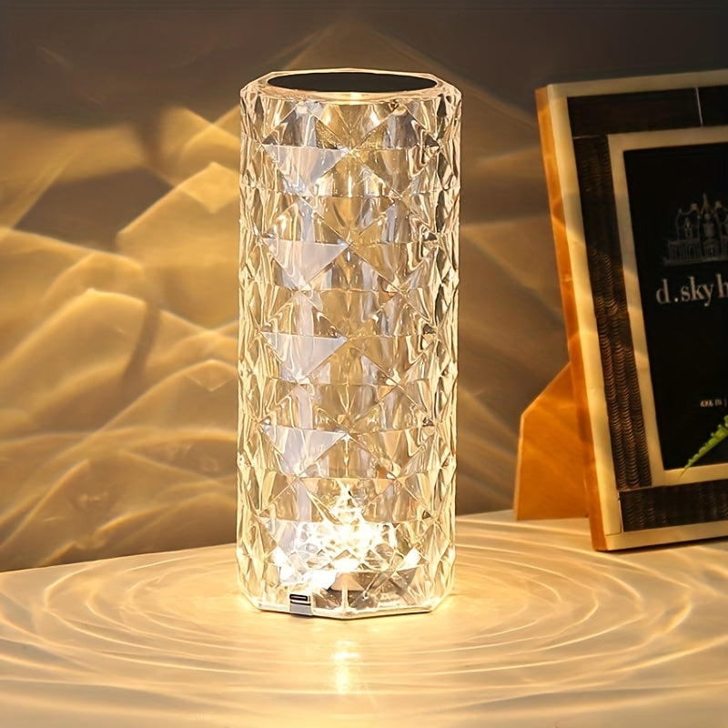 LumiKristal - Kristallen Diamant Bureaulamp met 3 Kleuren LED Verlichting