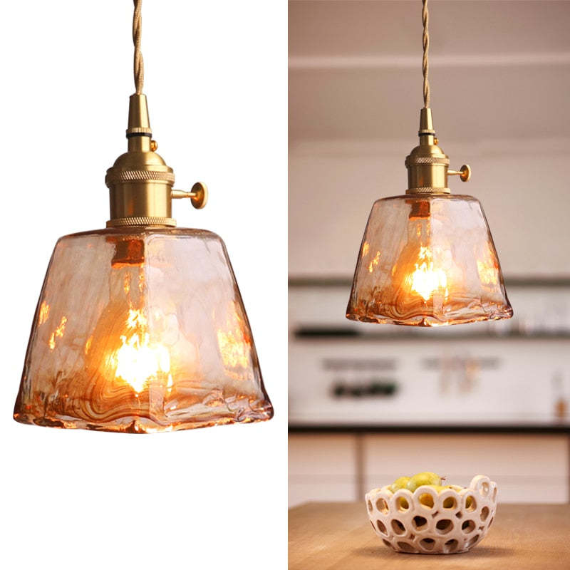 Eloise Vintage LED Plafondlampen Gouden Metaal en Glas voor Slaapkamer, Woonkamer, Eetkamer