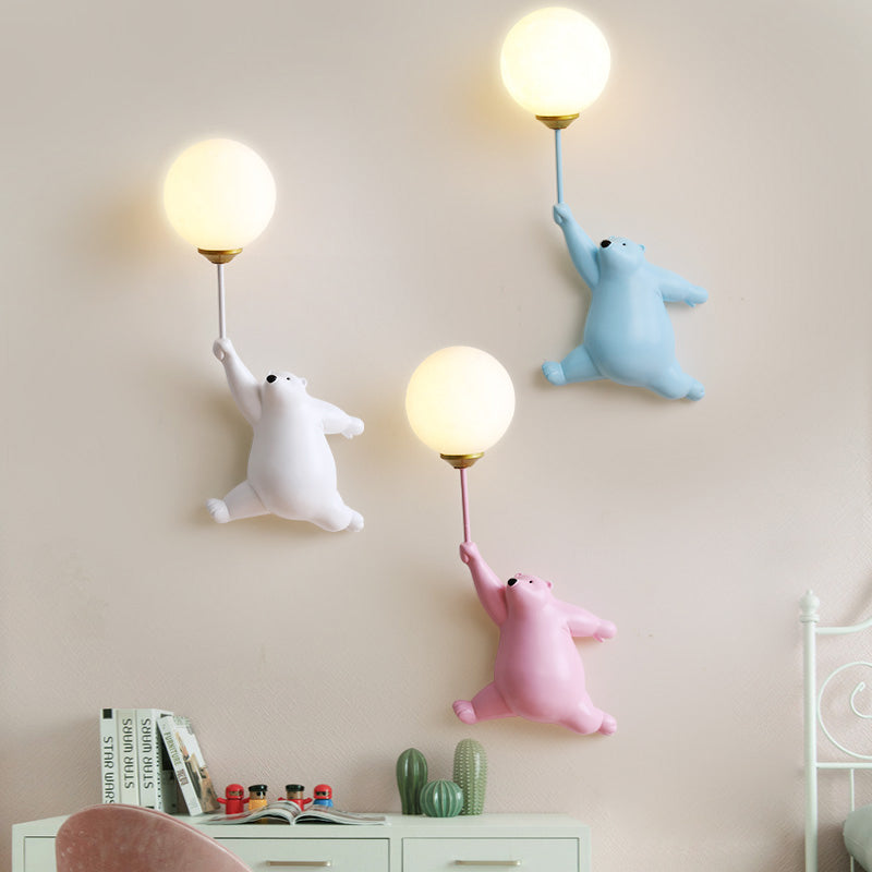 Teddy LED Wandlamp Wit/Blauw/Roze