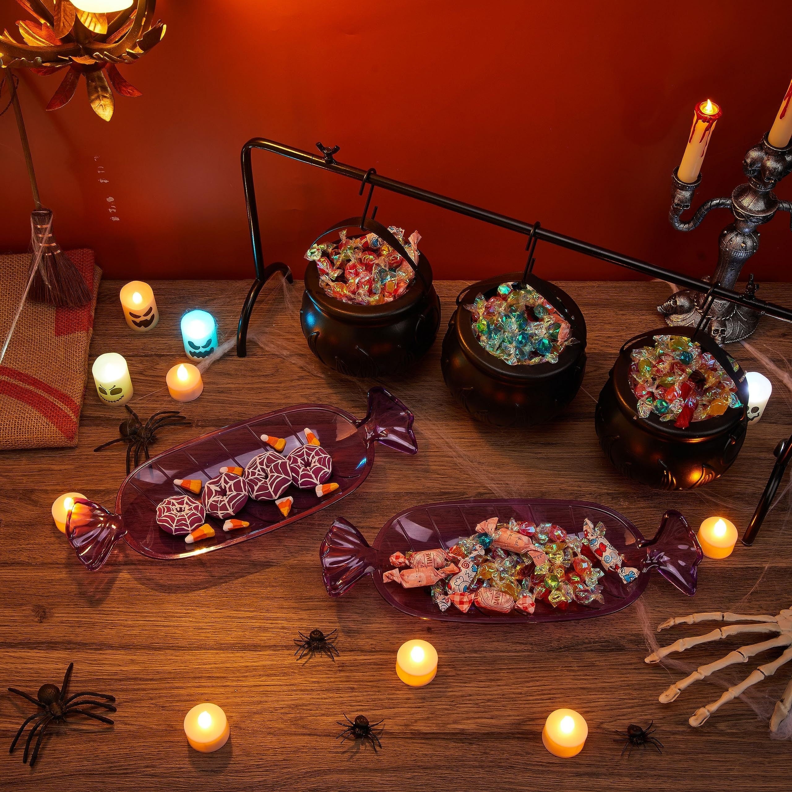 WitchServe-Heksenketelset - 3-delige Metalen Halloween Decoratieset