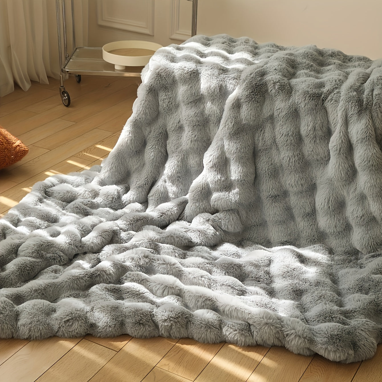 Thickened Faux Rabbit Fur Deken - Warme Pluche Deken voor Bed, Kantoor en Airconditioning - Geometrisch Patroon