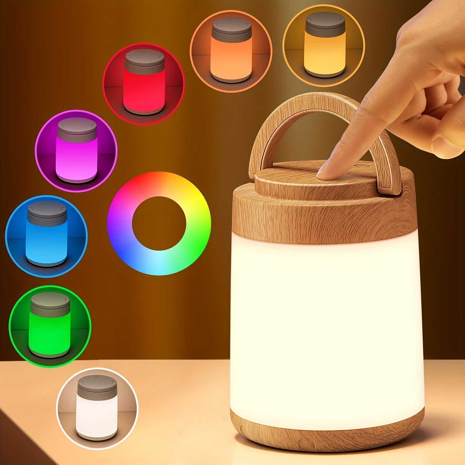 LumiTouch - Dimbare Oplaadbare Nachtlamp met Touch & Afstandsbediening, RGB Sfeerverlichting