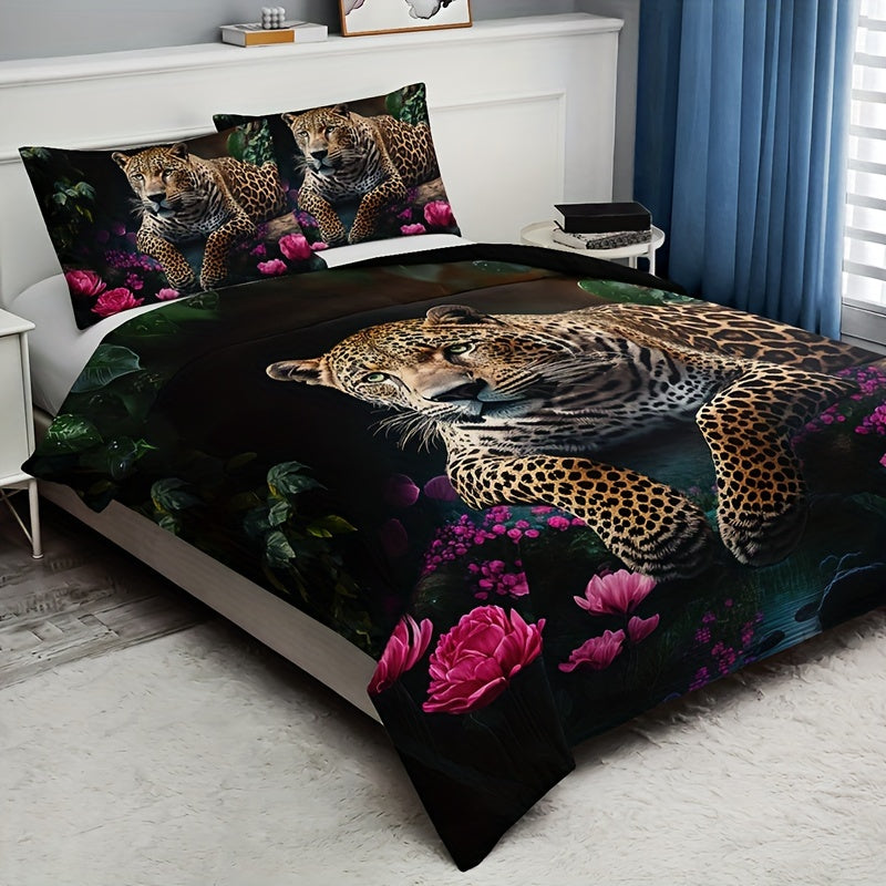 3-delige set - Dierenprint HD Digitale Bedset - Zacht en Warm voor Bank, Bed, Kantoor of Reizen - Voor Alle Seizoenen