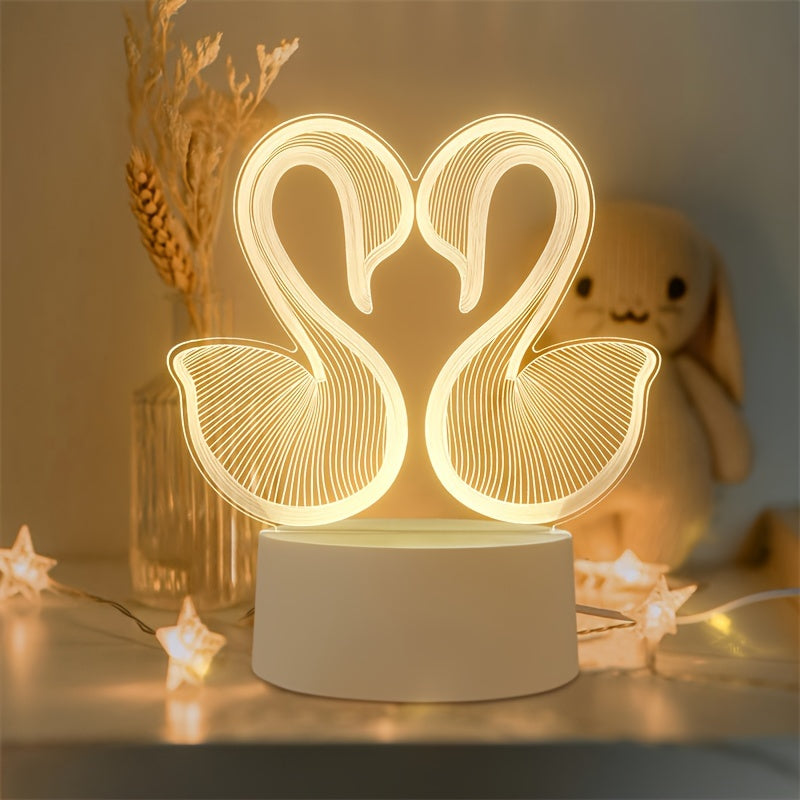 SwanLight - 3D LED Tafellamp met Acryl Frame