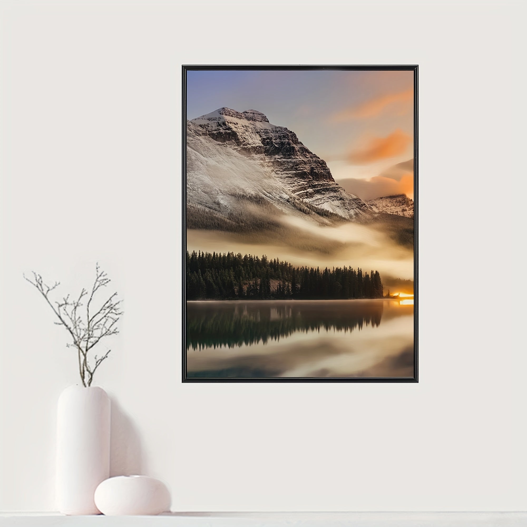 1 stuk Fotolijst - Fotolijst voor Muur- en Tafeldecoratie, Perfect voor Kunst, Verjaardagen en Woondecoratie, Zwart, Langwerpig