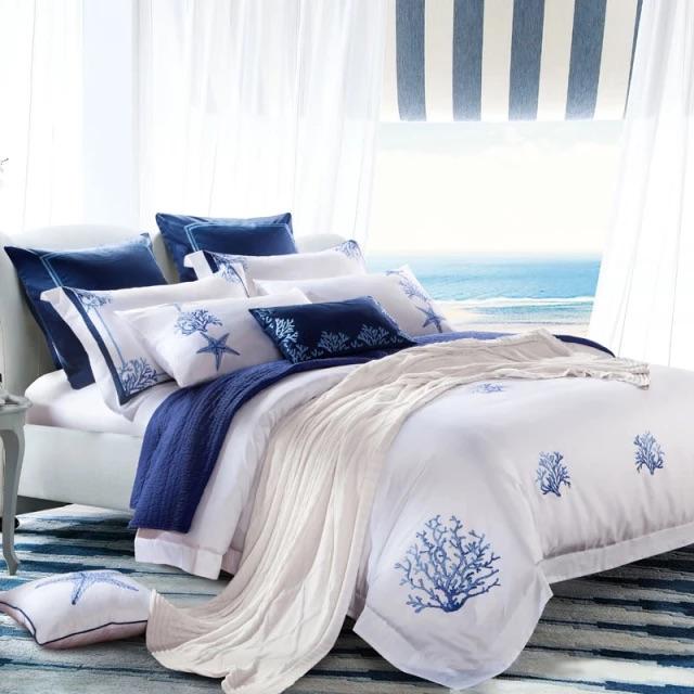 Blue Coral Duvet Cover Set - Egyptisch Katoen