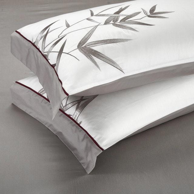 Bamboo White Bloom Duvet Cover Set - Egyptisch Katoen