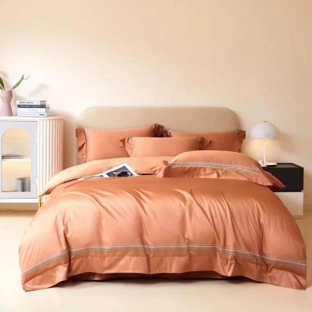 Amsterdam Orange Duvet Cover Set - Egyptisch Katoen