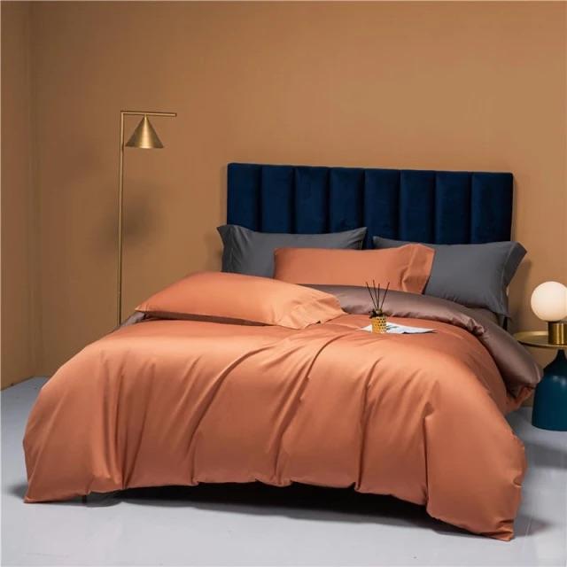 Prarie Orange Reversible Duvet Cover Set - Egyptisch Katoen