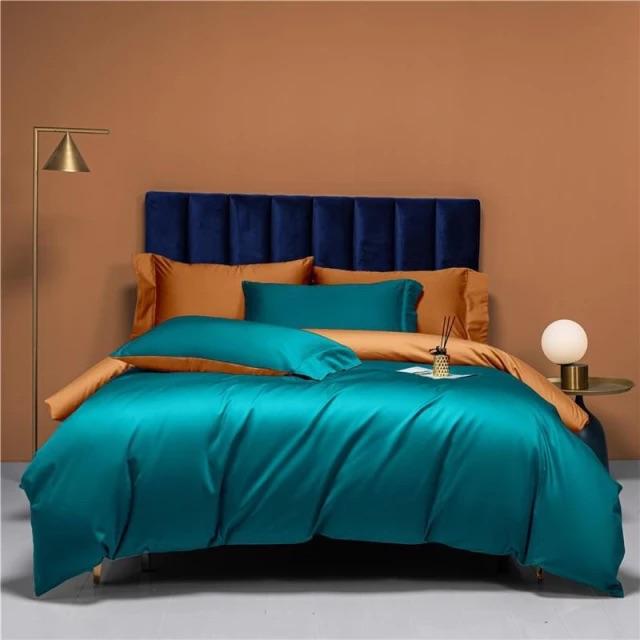 Prarie Orange Reversible Duvet Cover Set - Egyptisch Katoen