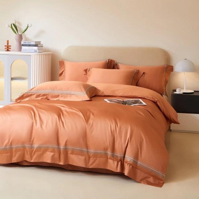 Amsterdam Orange Duvet Cover Set - Egyptisch Katoen