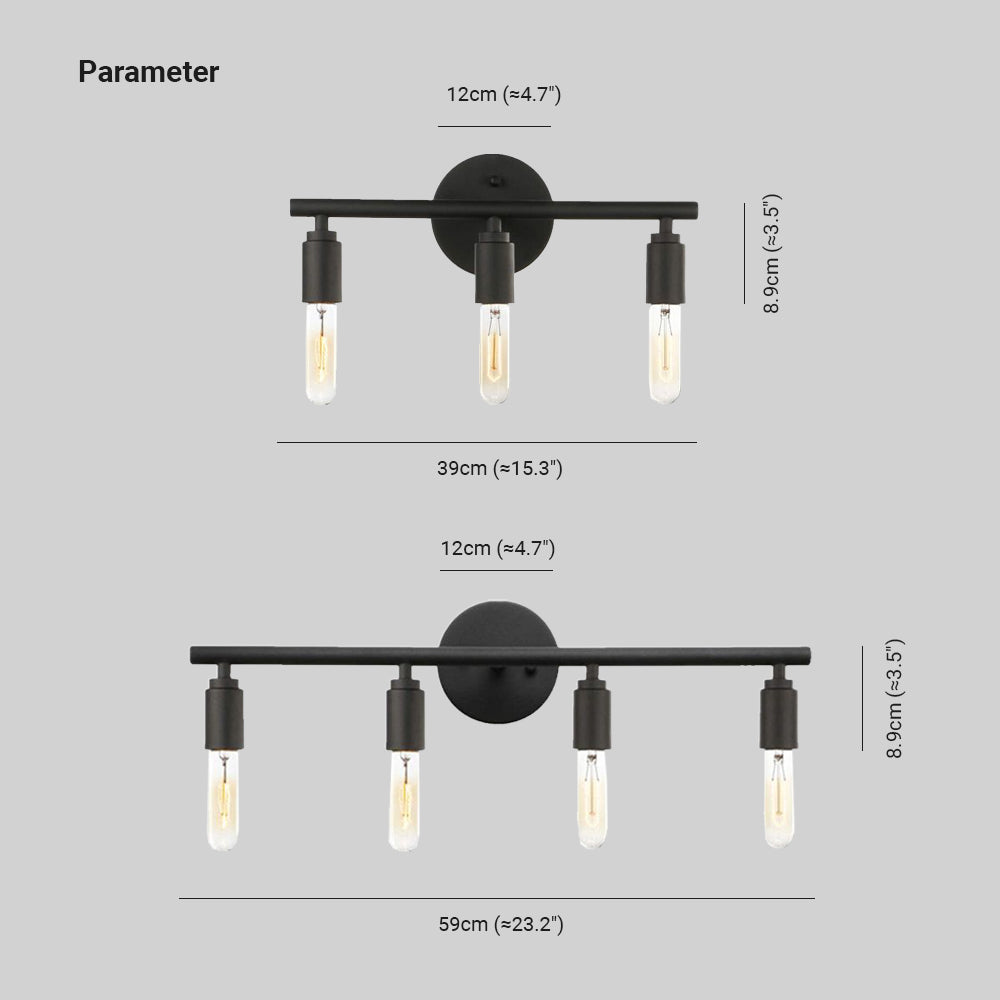 Moderne LED Wandlamp Zwart voor Badkamer