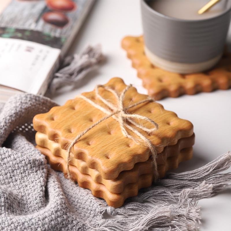 2-delige Houten Onderzetters Geïnspireerd door Biscuit