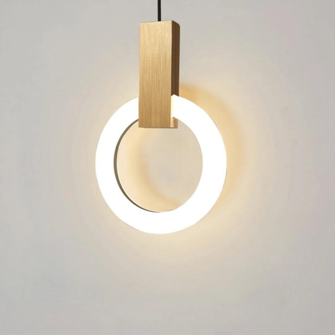 Nordic Houten LED Hanglamp Cirkelvormig