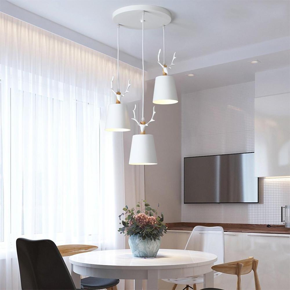 3-light Antler Design LED Classic Chandelier Pendant Light Hanging Lamp