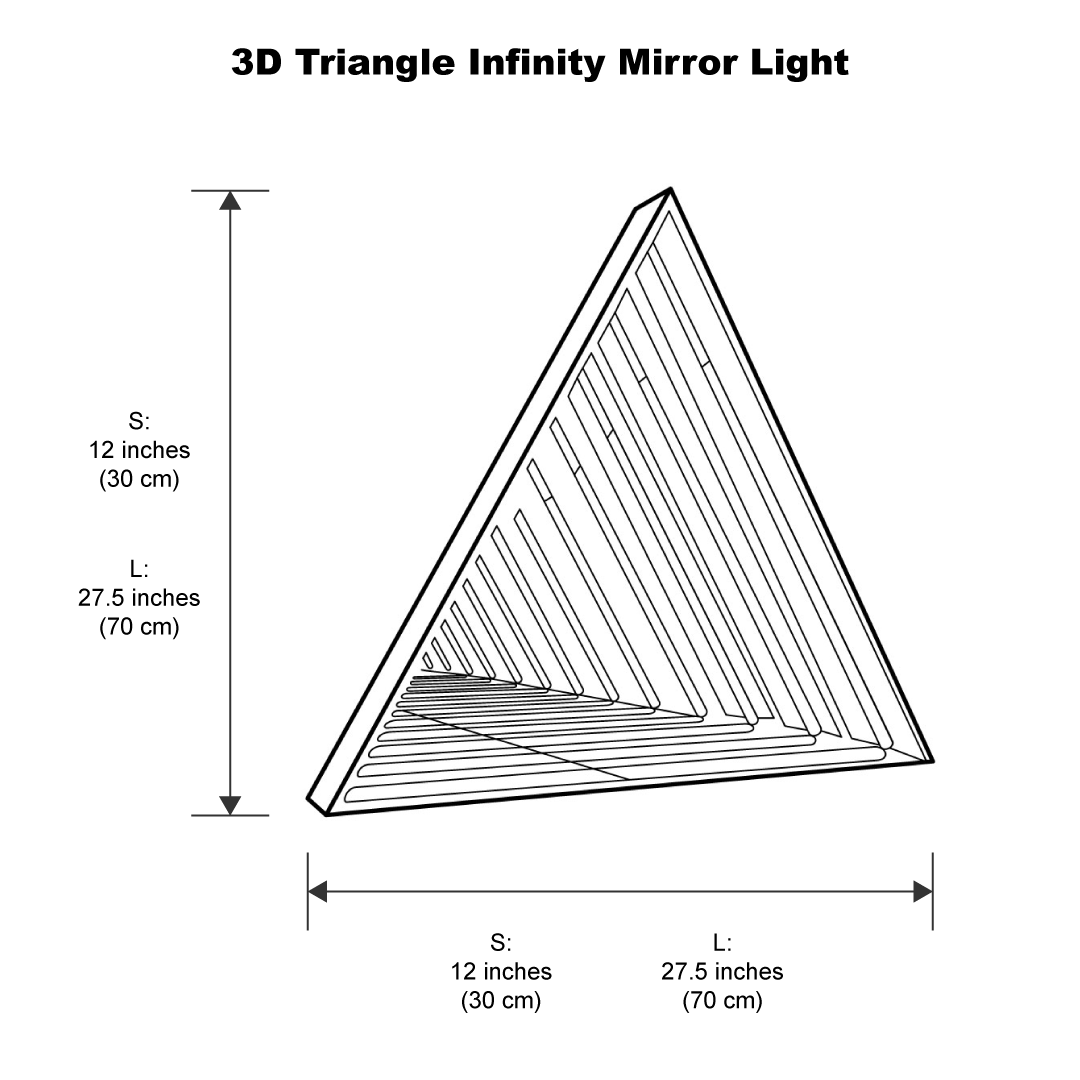 3D Driehoek Infinity Spiegel Wandlamp