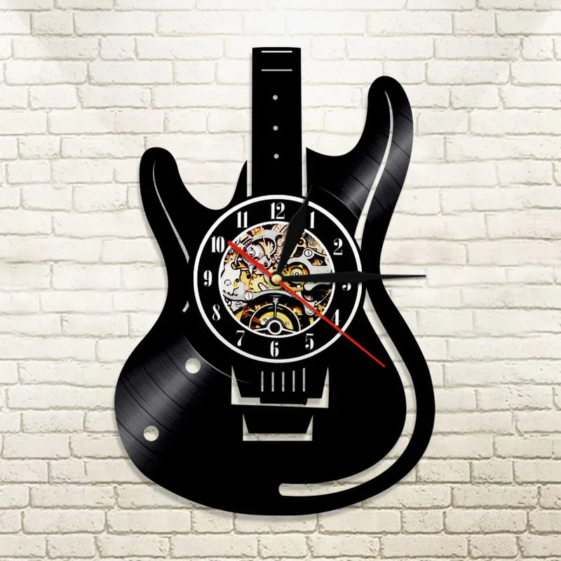 Guitar Vinyl Wandklok