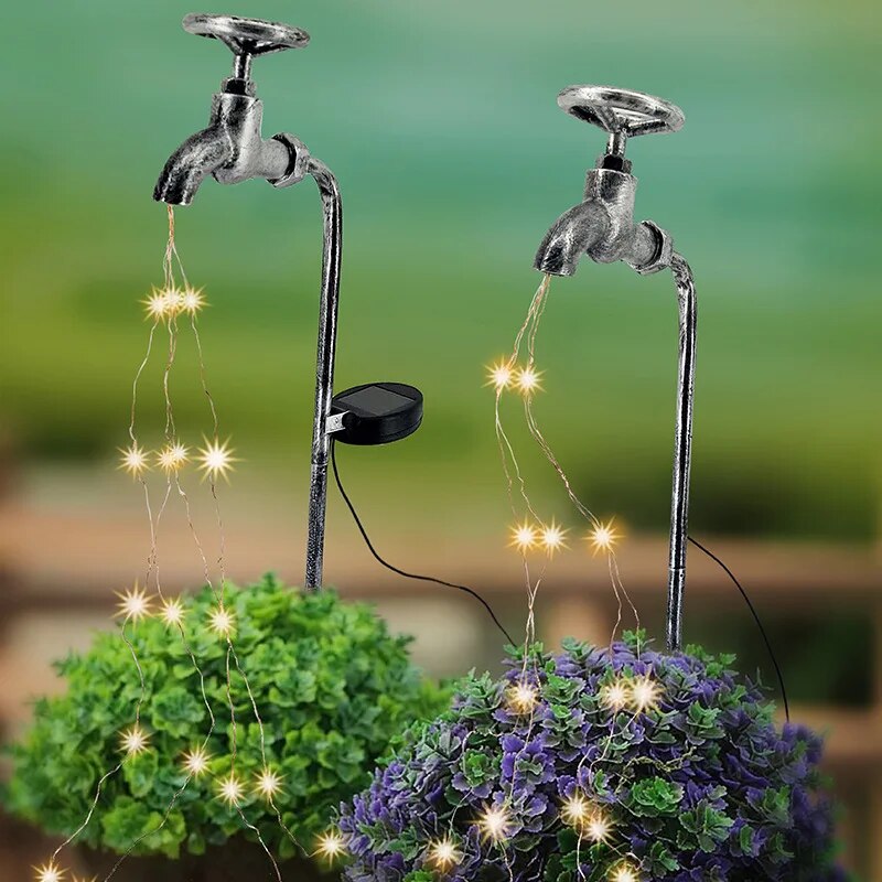 LumiKraan - Solar LED Kraan Tuinlamp – Decoratieve Sfeerverlichting voor Buiten