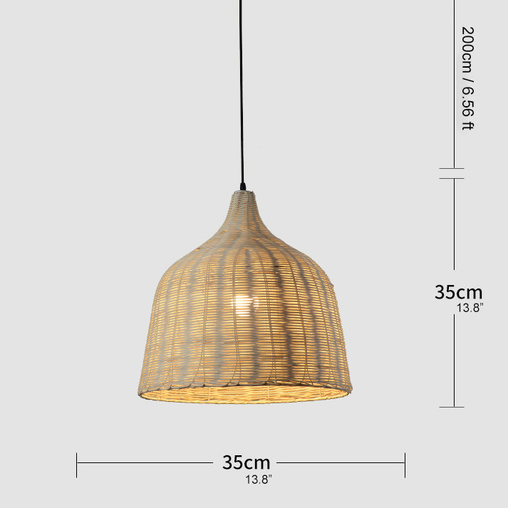 Bamboe Rotan Mand Hanglamp voor de Keuken