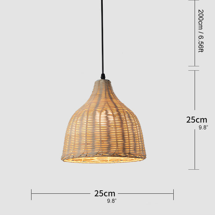 Bamboe Rotan Mand Hanglamp voor de Keuken