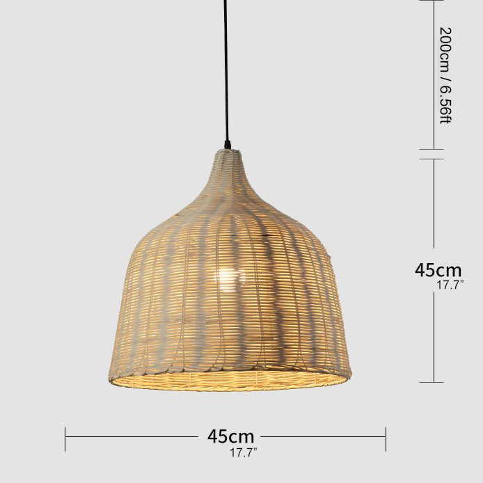 Bamboe Rotan Mand Hanglamp voor de Keuken