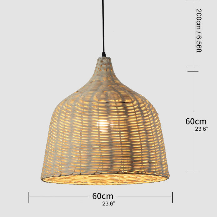 Bamboe Rotan Mand Hanglamp voor de Keuken