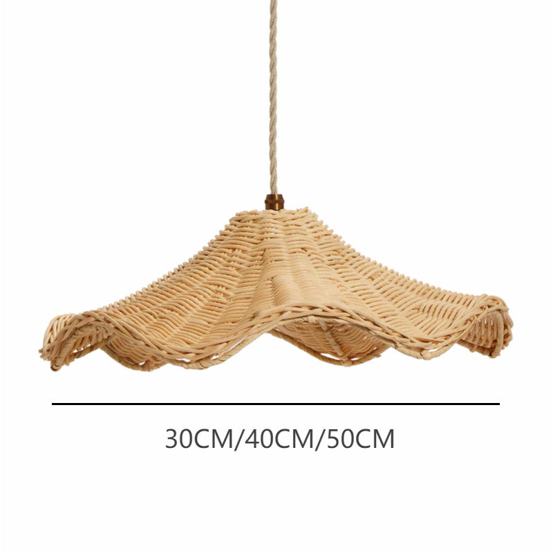 Boho Wicker Rattan Farmouse Pendant Light