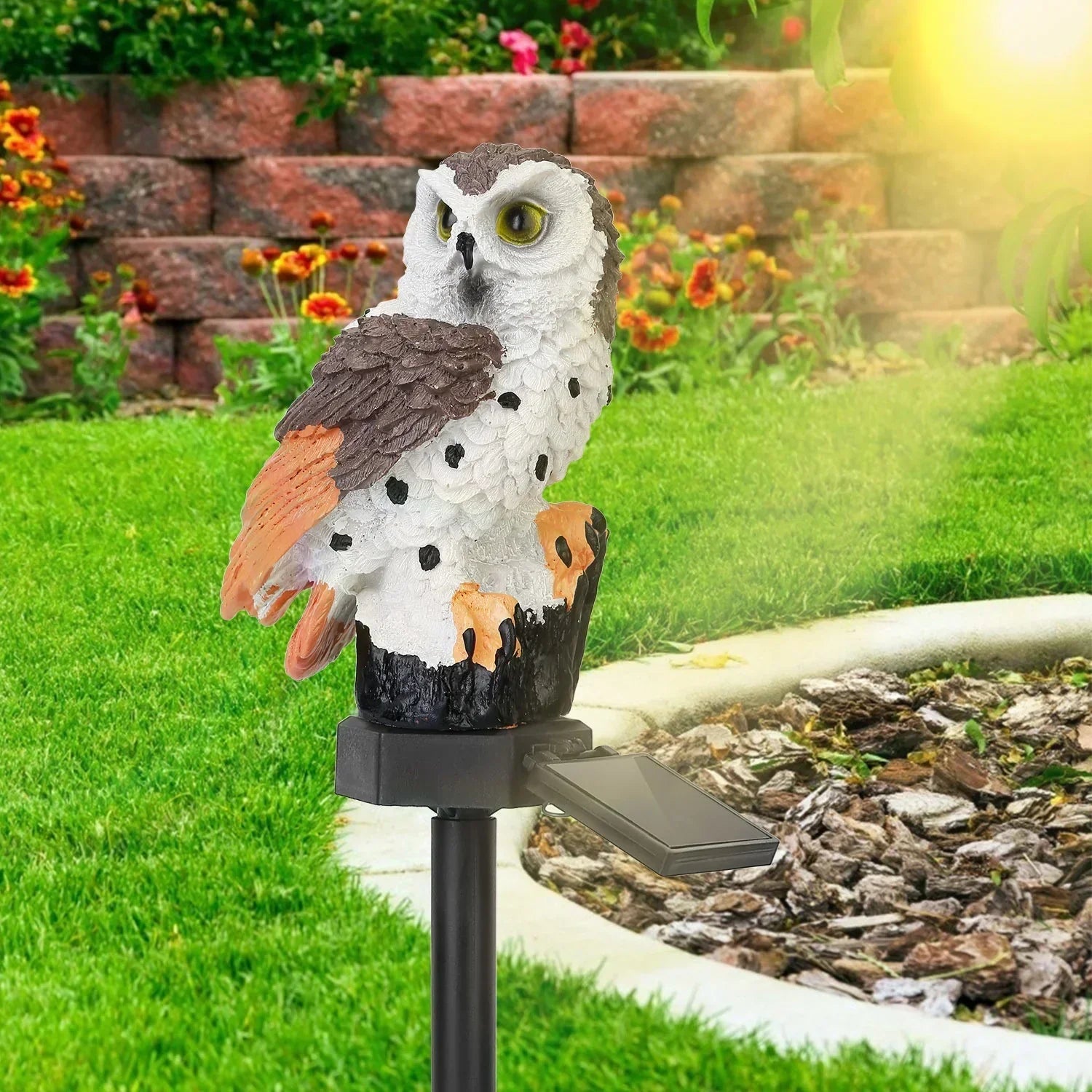 SolarOwl - LED Tuinlamp op Zonne-energie met Uilenontwerp – Decoratieve Buitenverlichting